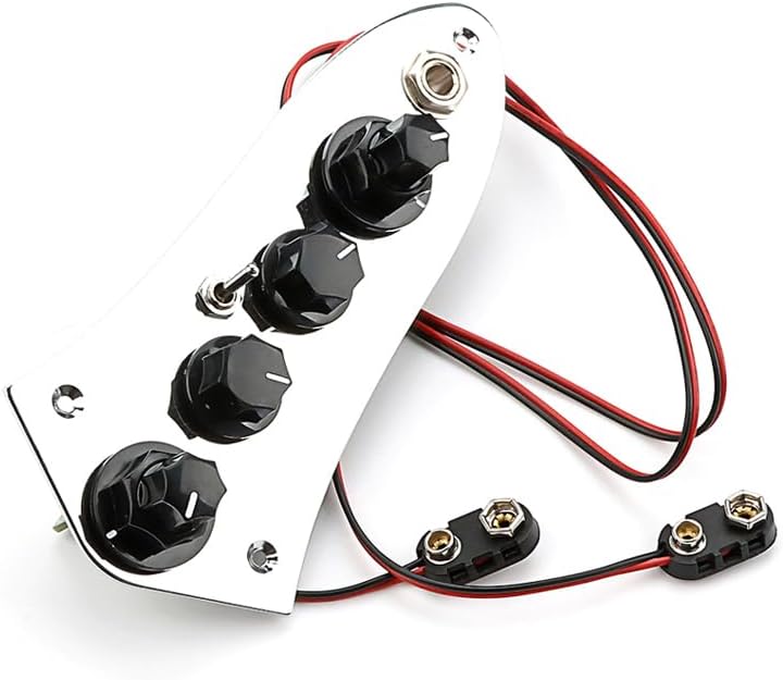 Domofa Prewired Control Plate Loaded Control Board with Wiring Harness Active/Passive Switchable for Jazz Bass Guitar Replacement Parts - Image 1